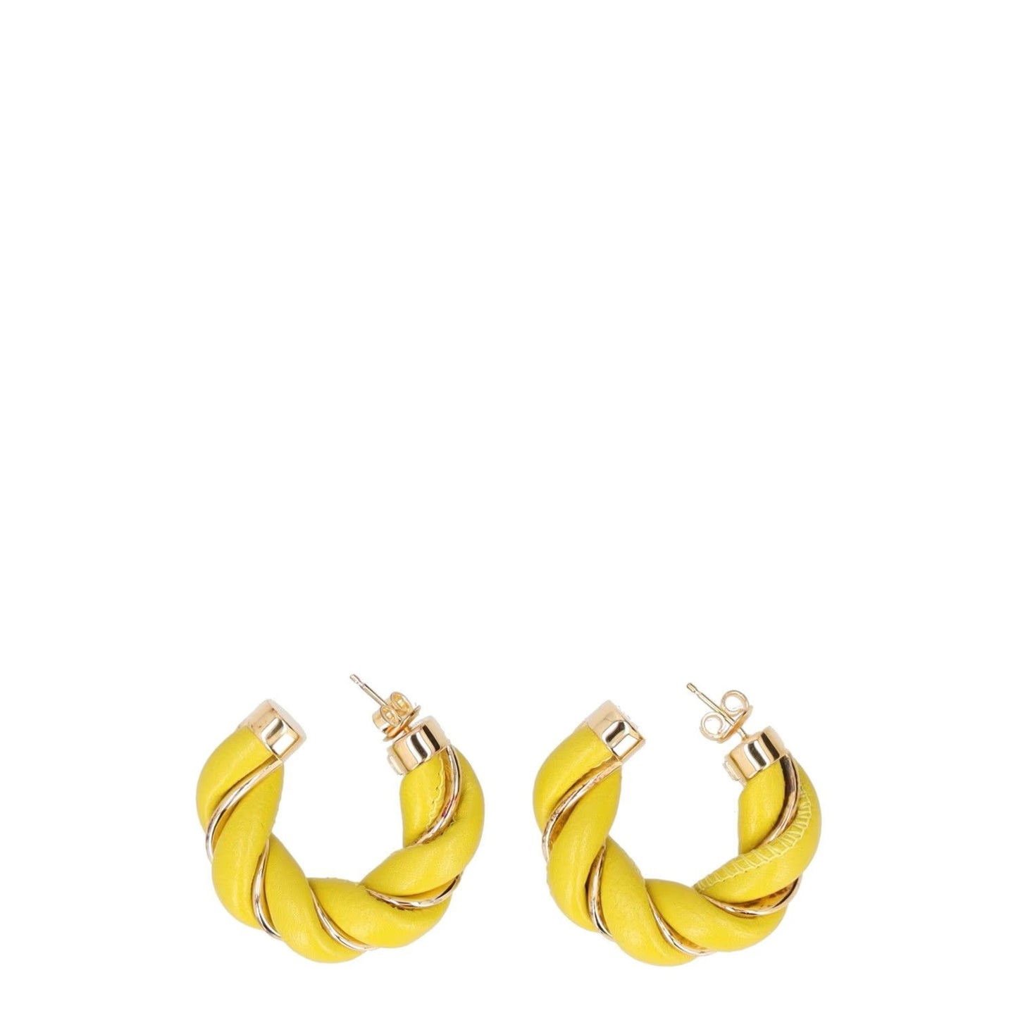 BOTTEGA VENETA Womens Hoop Earrings Yellow Sterling Silver One Size RRP 450