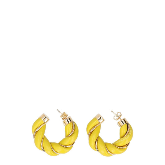 BOTTEGA VENETA Womens Hoop Earrings Yellow Sterling Silver One Size RRP 450