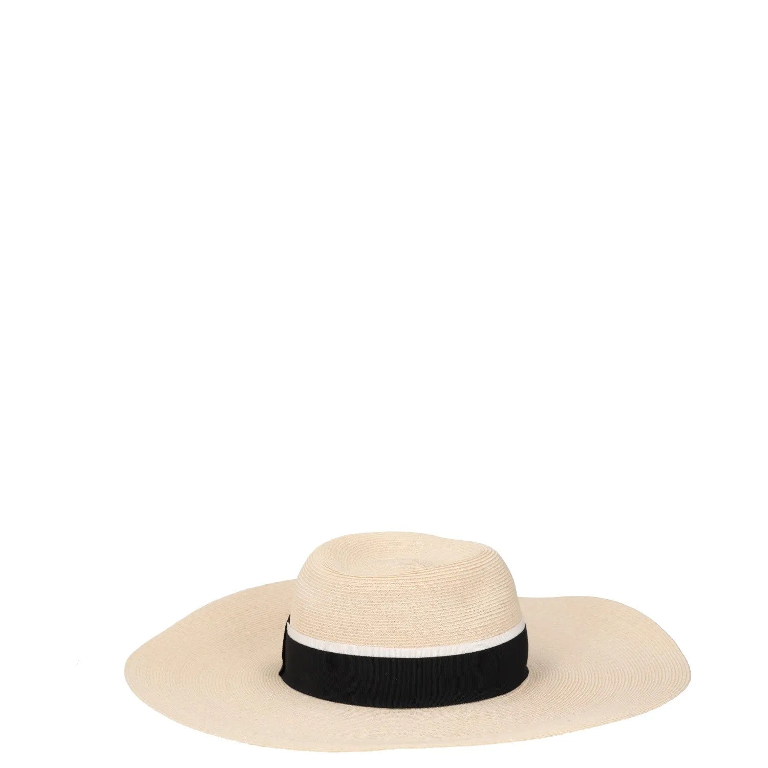 MAISON MICHEL Womens Sun Hat Beige Straw Black Band Wide Brim Size M RRP 400 — View 3