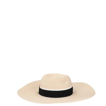 MAISON MICHEL Womens Sun Hat Beige Straw Black Band Wide Brim Size M RRP 400 — View 3