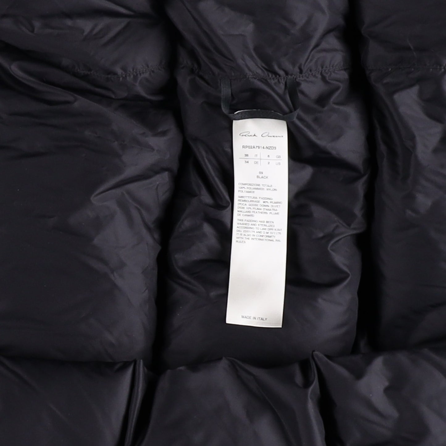 RICK OWENS Nylon Puffer Jacket Long Hooded Gilet Black Size EU 38 RRP1400 — View 8