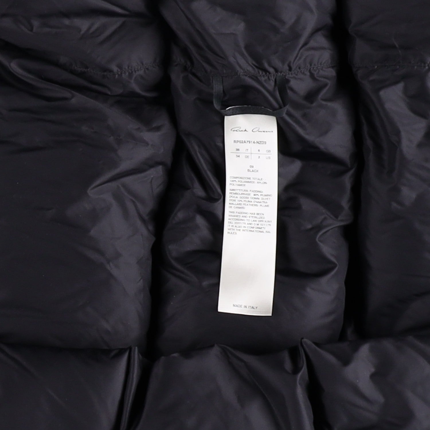 RICK OWENS Nylon Puffer Jacket Long Hooded Gilet Black Size EU 38 RRP1400 — View 8
