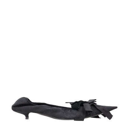 BALENCIAGA Womens Louis XV Pump 25 Black Leather Flats Satin Bow UK 7 RRP 682