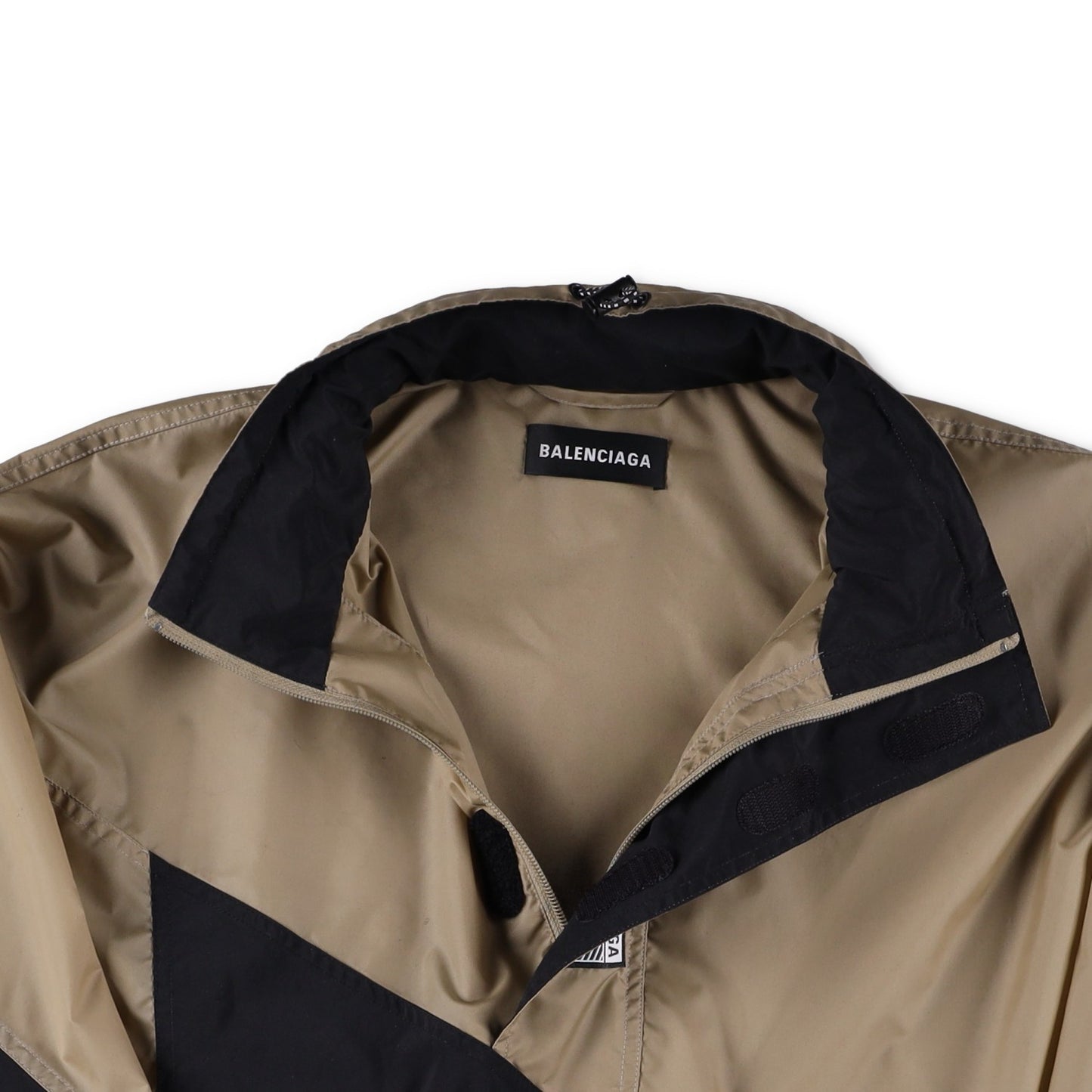 BALENCIAGA 80's Windbreaker Nylon Quarter Zip Mens Tan Size 46 RRP1200 — View 9