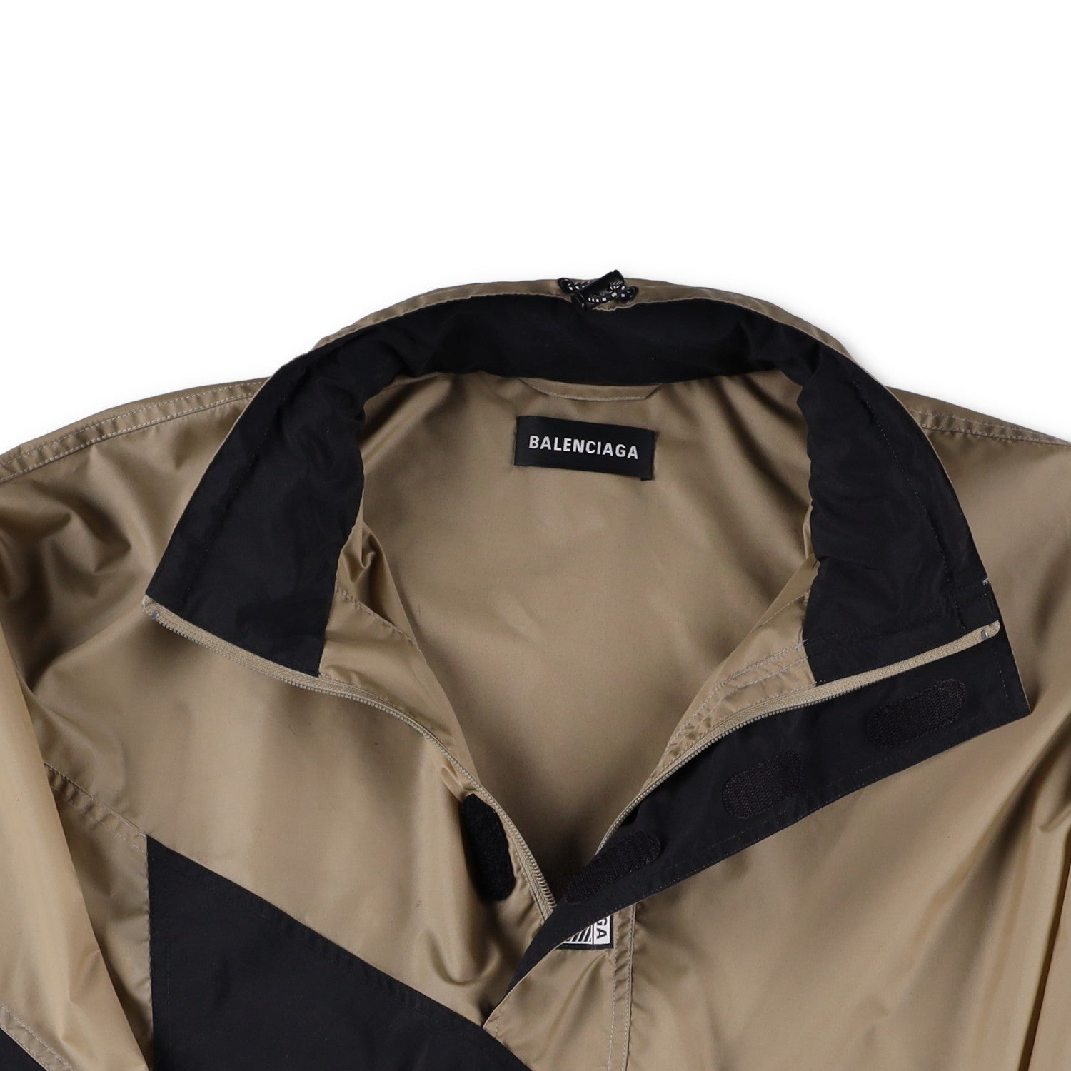 BALENCIAGA 80's Windbreaker Nylon Quarter Zip Mens Tan Size 46 RRP1200 — View 9
