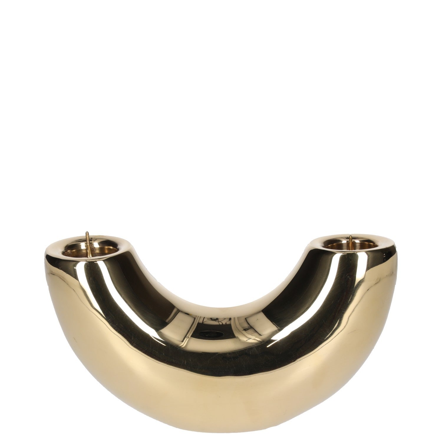 DINOSAUR DESIGNS Brass Horn Candlestick Metallic Glossy Finish Home Decor RRP32 — View 2
