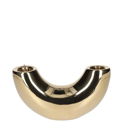 DINOSAUR DESIGNS Brass Horn Candlestick Metallic Glossy Finish Home Decor RRP32 — View 2