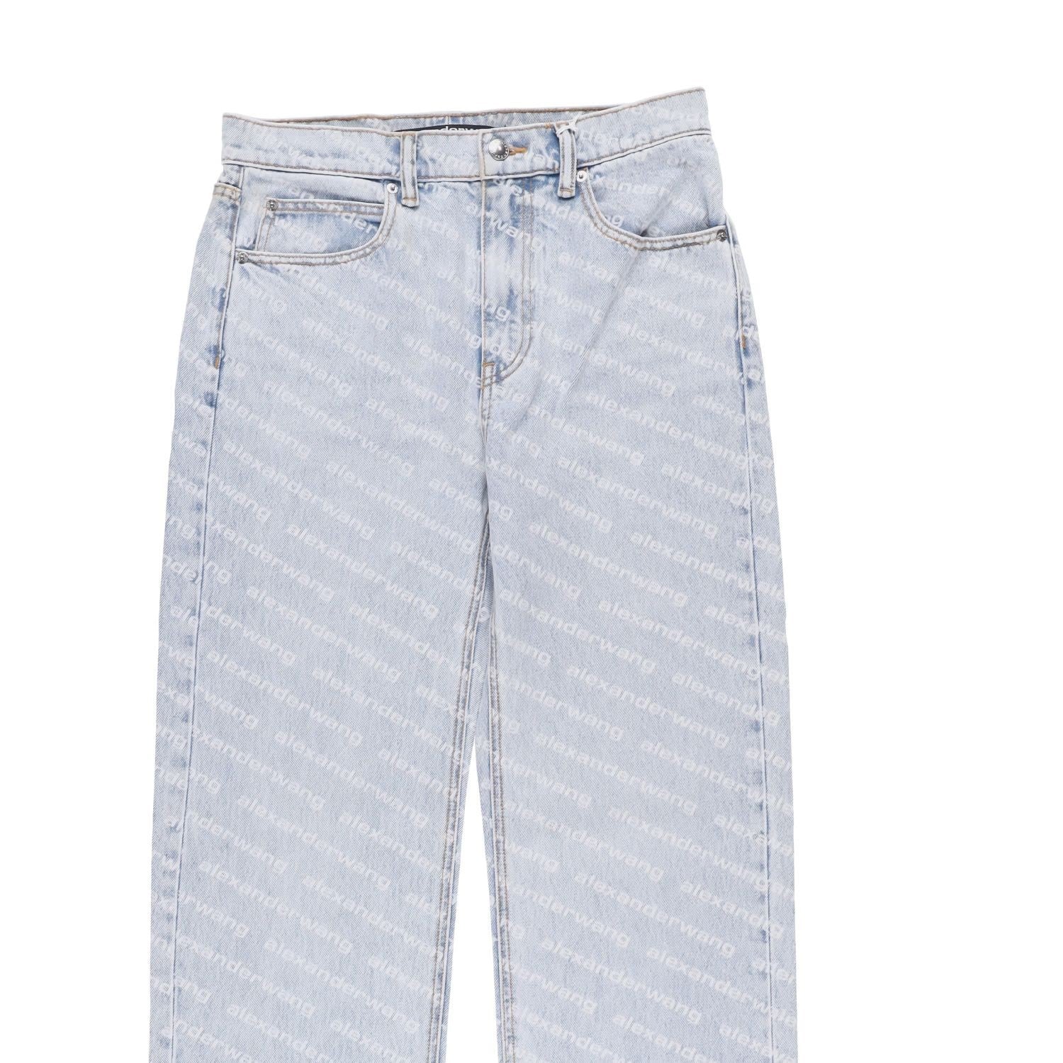 ALEXANDER WANG Womens Ez Mid Rise Relaxed Stripe Pebble Bleach Jeans 26 RRP 515 — View 5
