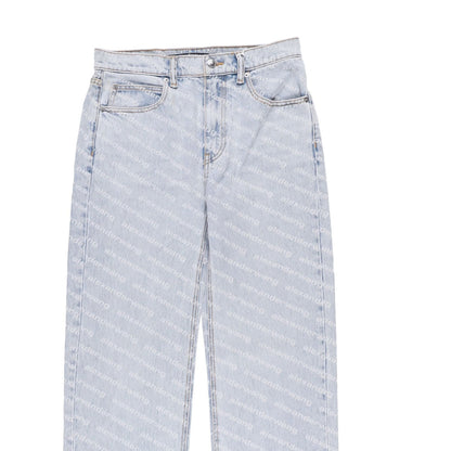 ALEXANDER WANG Womens Ez Mid Rise Relaxed Stripe Pebble Bleach Jeans 26 RRP 515 — View 5