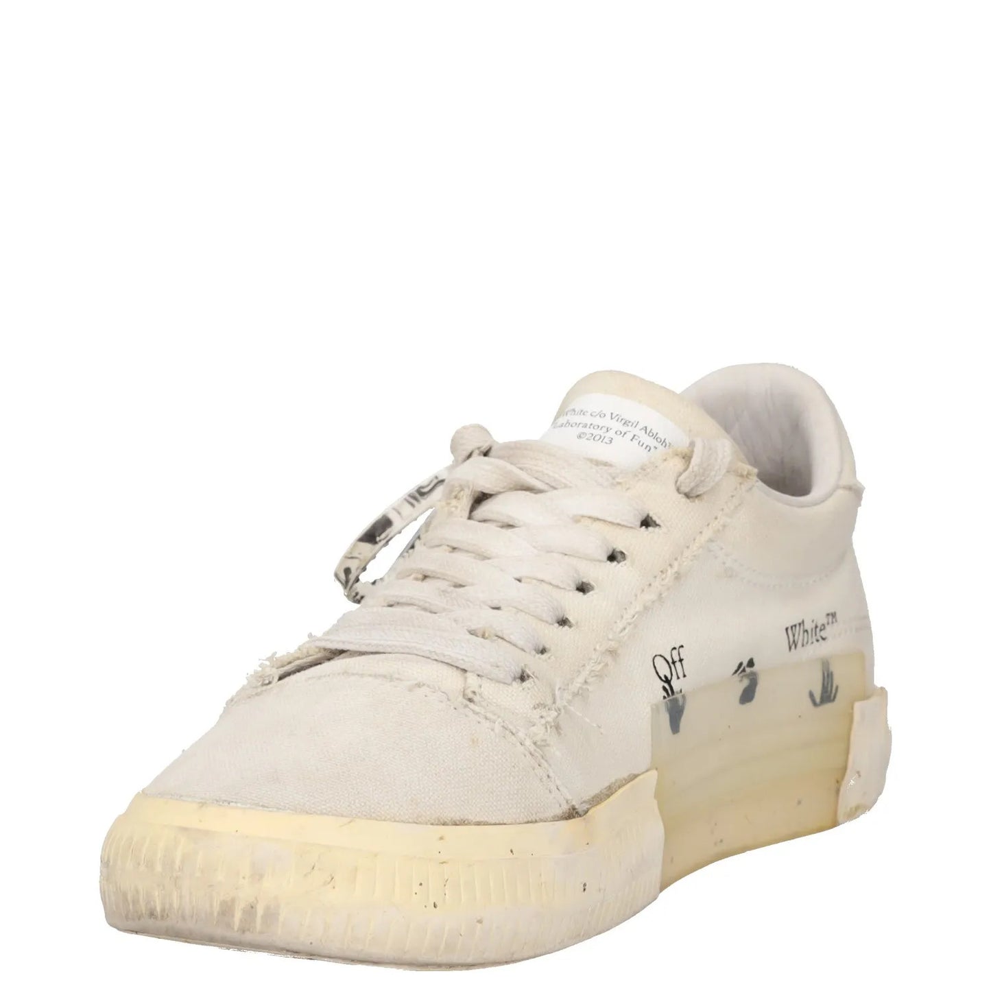 OFF-WHITE Womens Trainer White Synthetic Black Logo Low Top Lace Up UK 4 RRP 245 — View 3