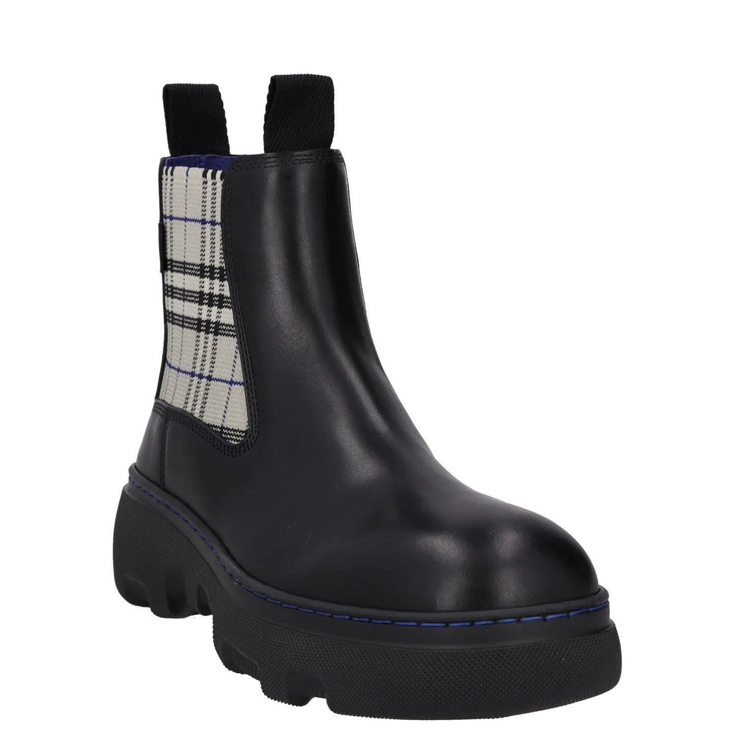 BURBERRY Womens Burb Creeper Chelsea Boot Flat Check Pattern Black UK3 RRP 828 — View 2