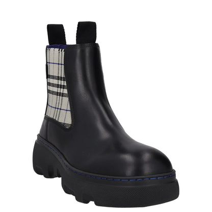 BURBERRY Womens Burb Creeper Chelsea Boot Flat Check Pattern Black UK3 RRP 828 — View 2