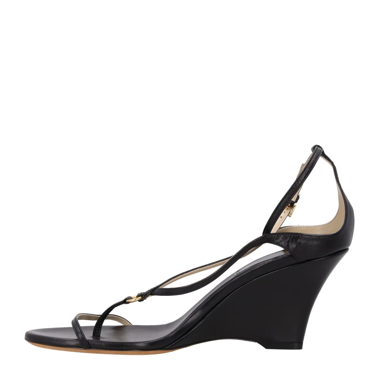 KHAITE Womens Marion Wedge Sandal Premium Calf Leather Black UK 5 RRP 1020 — View 4