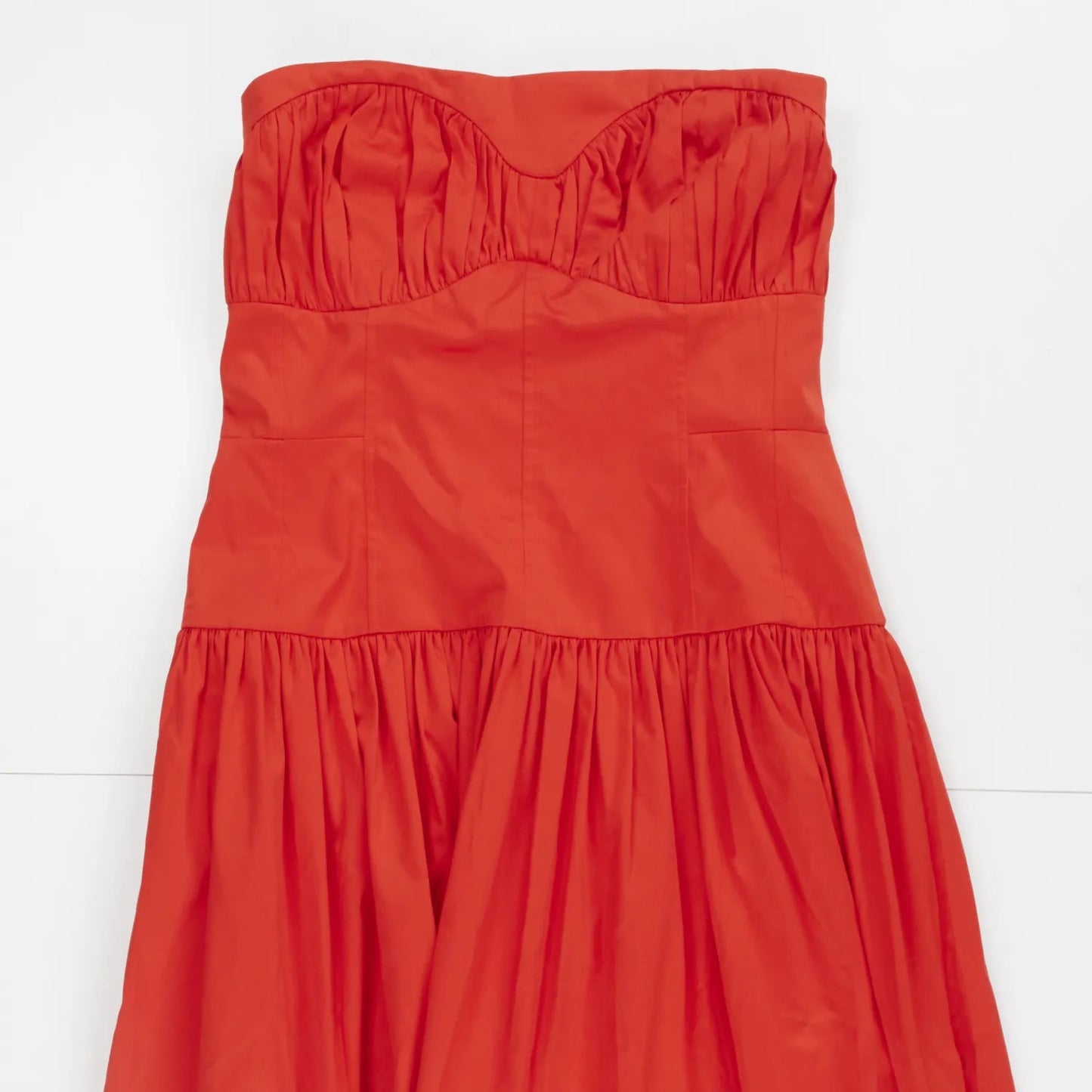 TOVE Womens Lauryn Strapless Red Midi Dress Sweetheart Neckline Size 40 RRP 635 — View 3