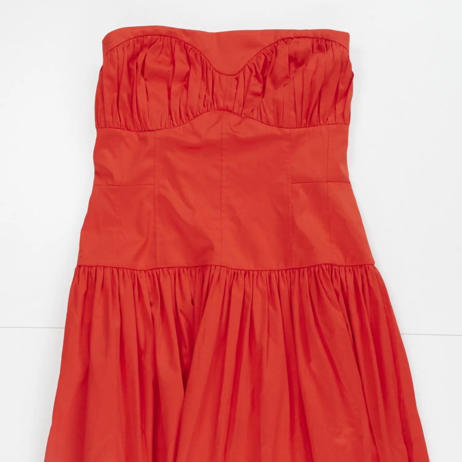 TOVE Womens Lauryn Strapless Red Midi Dress Sweetheart Neckline Size 40 RRP 635 — View 3