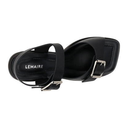 LEMAIRE Womens Strappy Heels Black Leather Calf Buckle Open Toe UK 5 RRP 631.6 — View 7