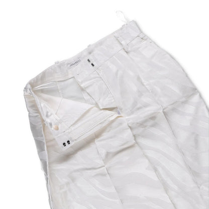 NINA RICCI Zebra-Jacquard Palazzo Pants White Wide Leg Trousers Size 38 RRP 675 — View 5