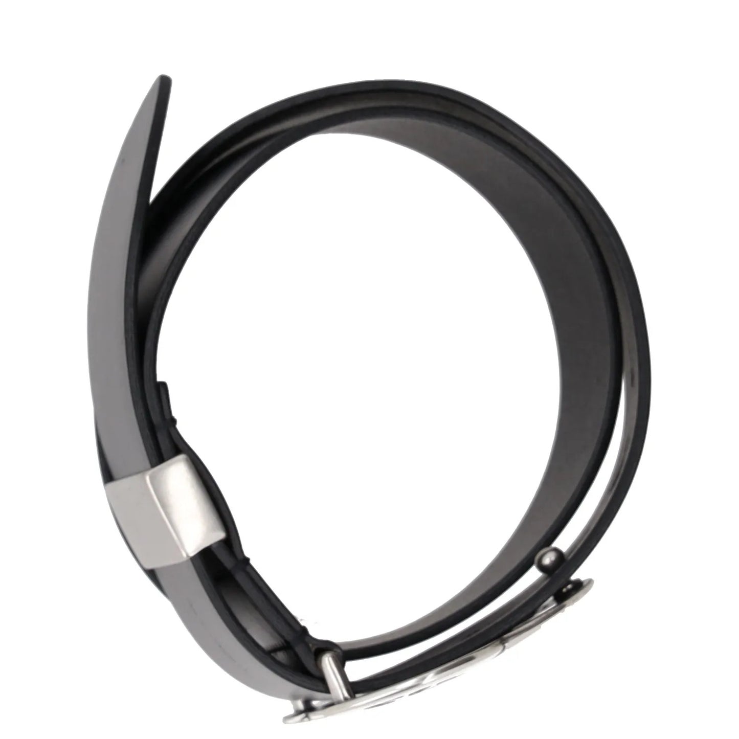 Isabel Marant Womens Black Leather Belt Stylish Silver Buckle Size 75 RRP 320 — View 7