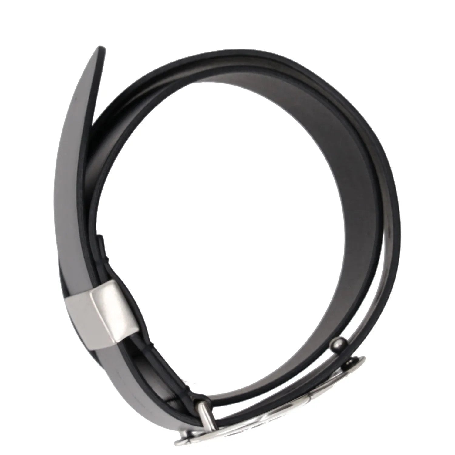 Isabel Marant Womens Black Leather Belt Stylish Silver Buckle Size 75 RRP 320 — View 7