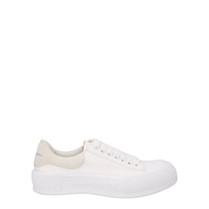ALEXANDER MCQUEEN Womens Deck Contrast Sneakers Fabric Low White EU 40 RRP 370