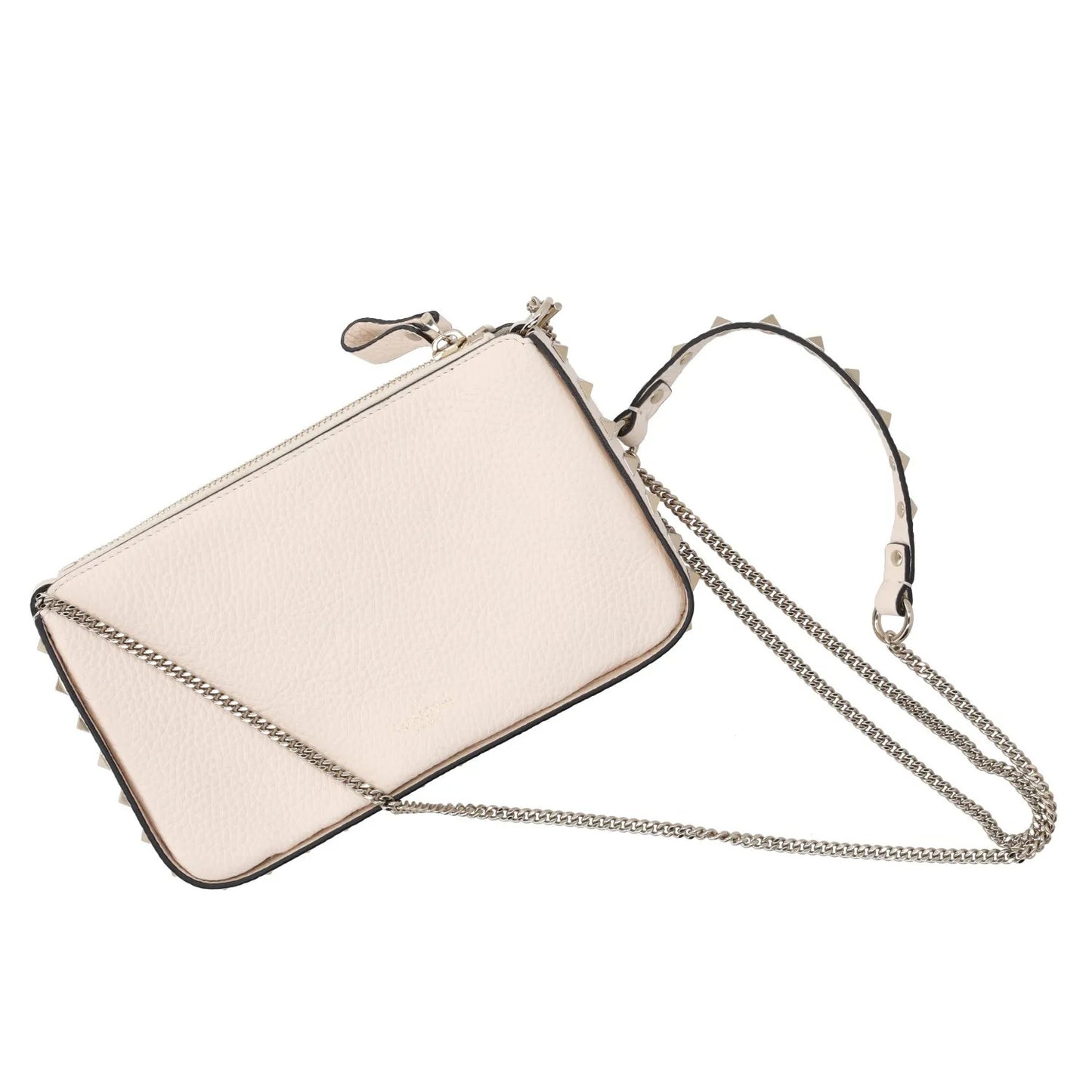 VALENTINO Womens Handbag Cream Leather Textured Studded Size S RRP 950 — View 5
