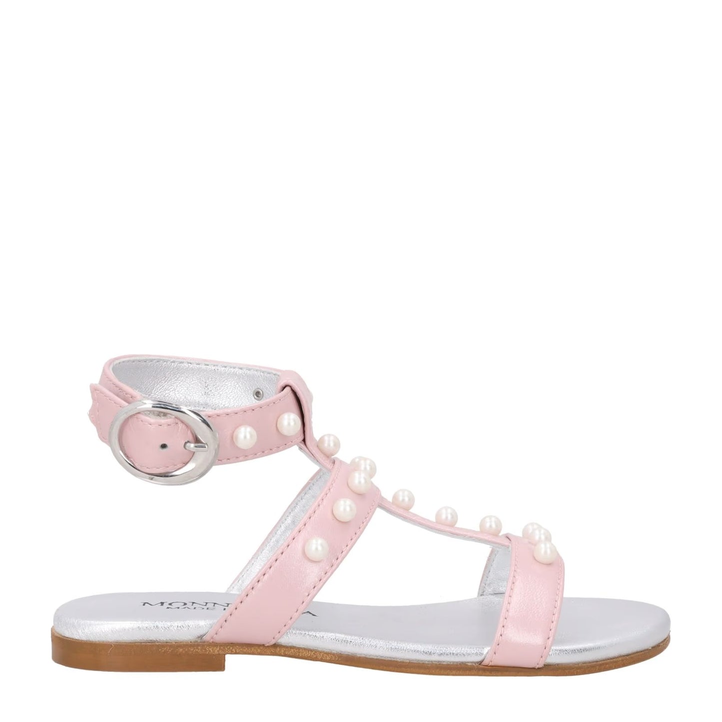 MONNA LISA Girls Sandalo Con Perle Laminat Pink Sandals Buckle UK C11 RRP 205