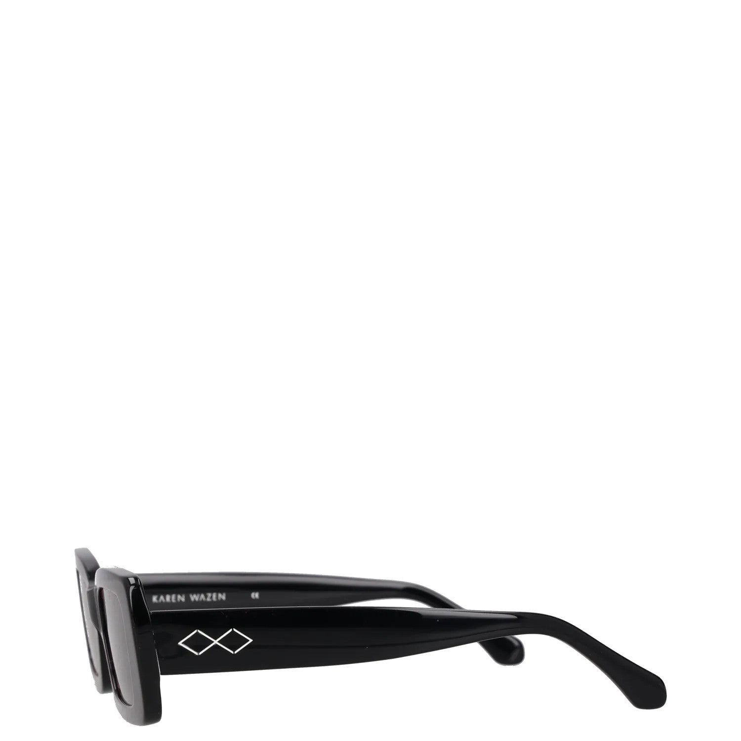 KAREN WAZEN Womens Square Sunglasses Black Acrylic Tinted Lens OS RRP 200 — View 3