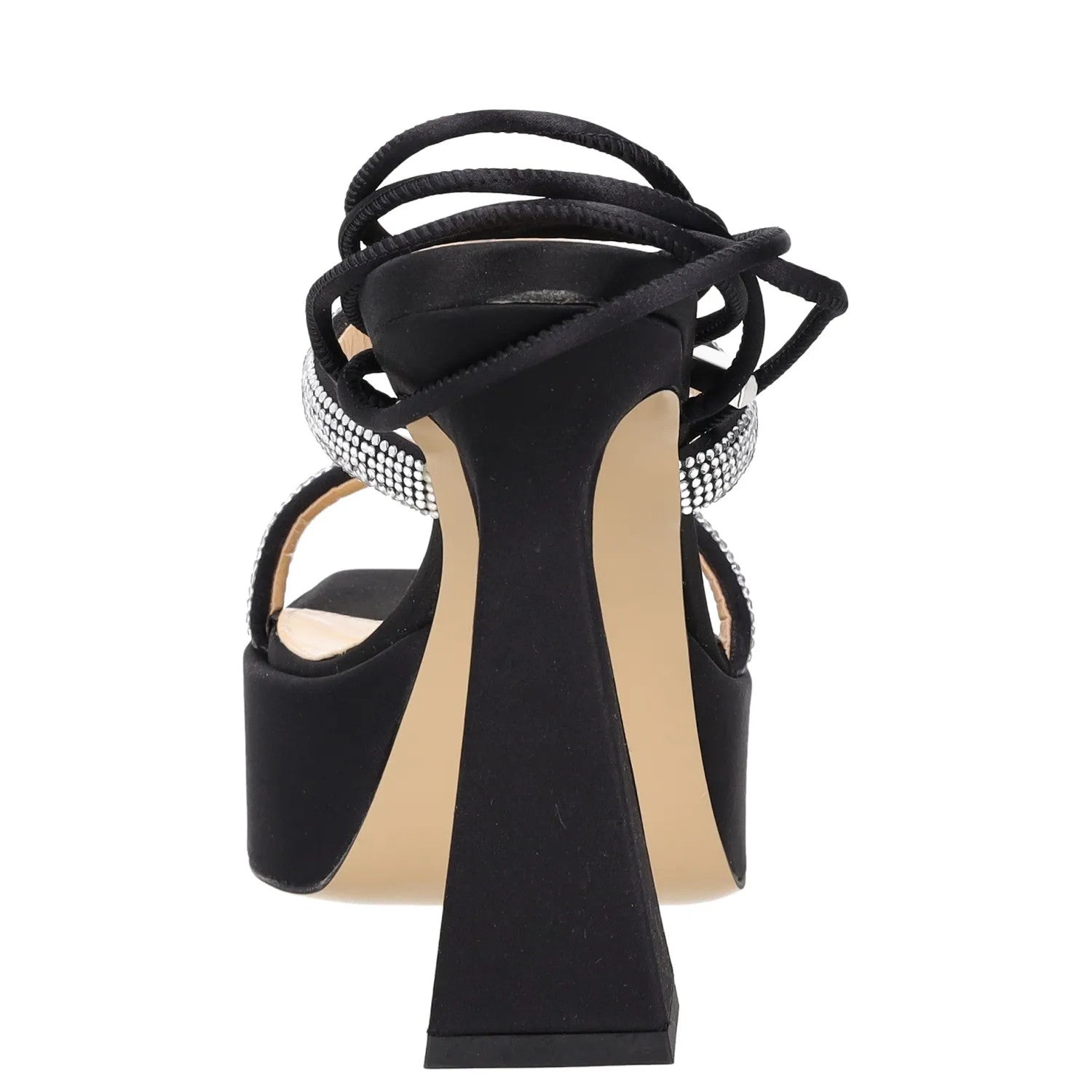 MACH & MACH Womens Platform Heels Black Rhinestone Strappy Open Toe UK 6 RRP 600 — View 4