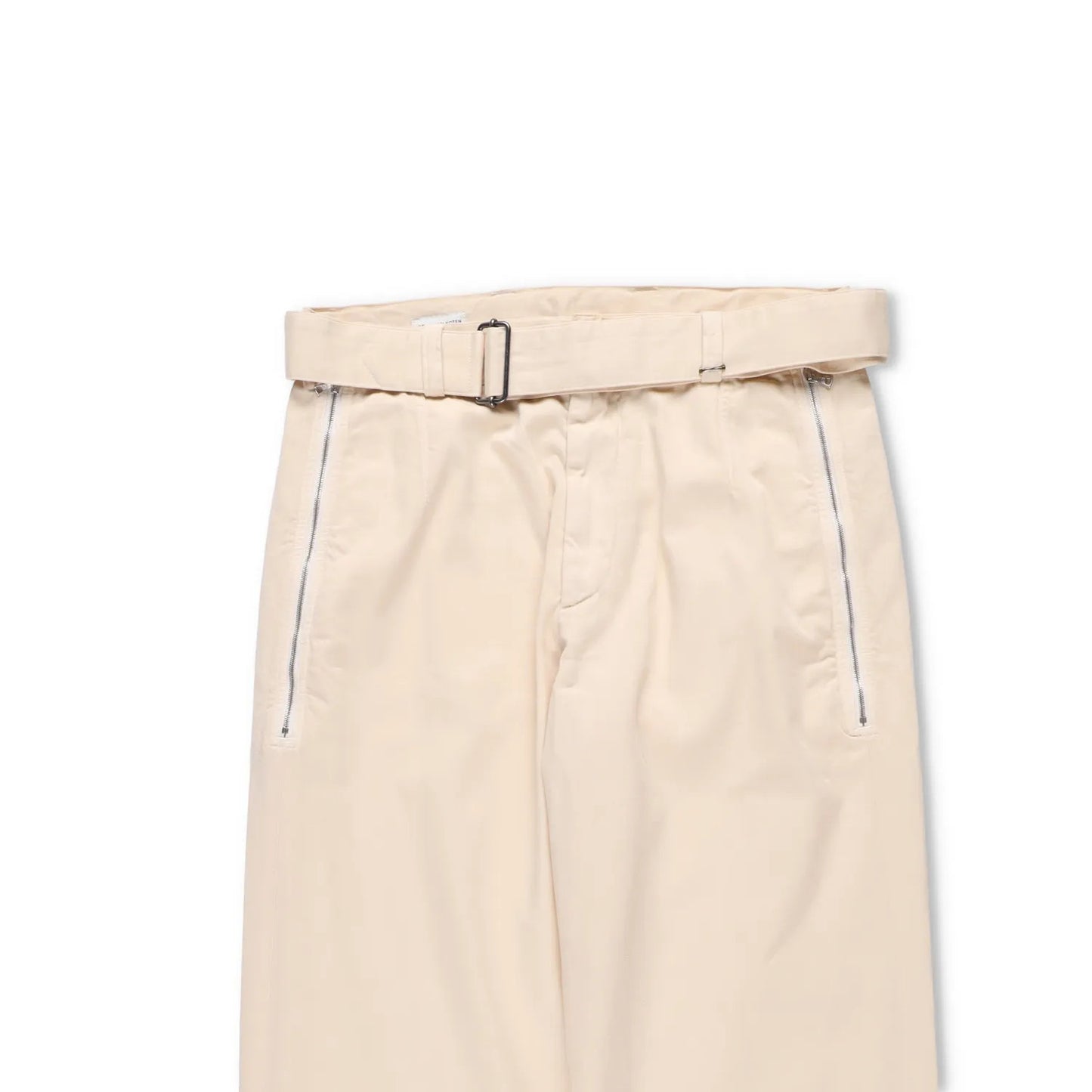 DRIES VAN NOTEN Mens Trousers Cotton Beige Pleated Buckle Size 48 RRP 450 — View 2