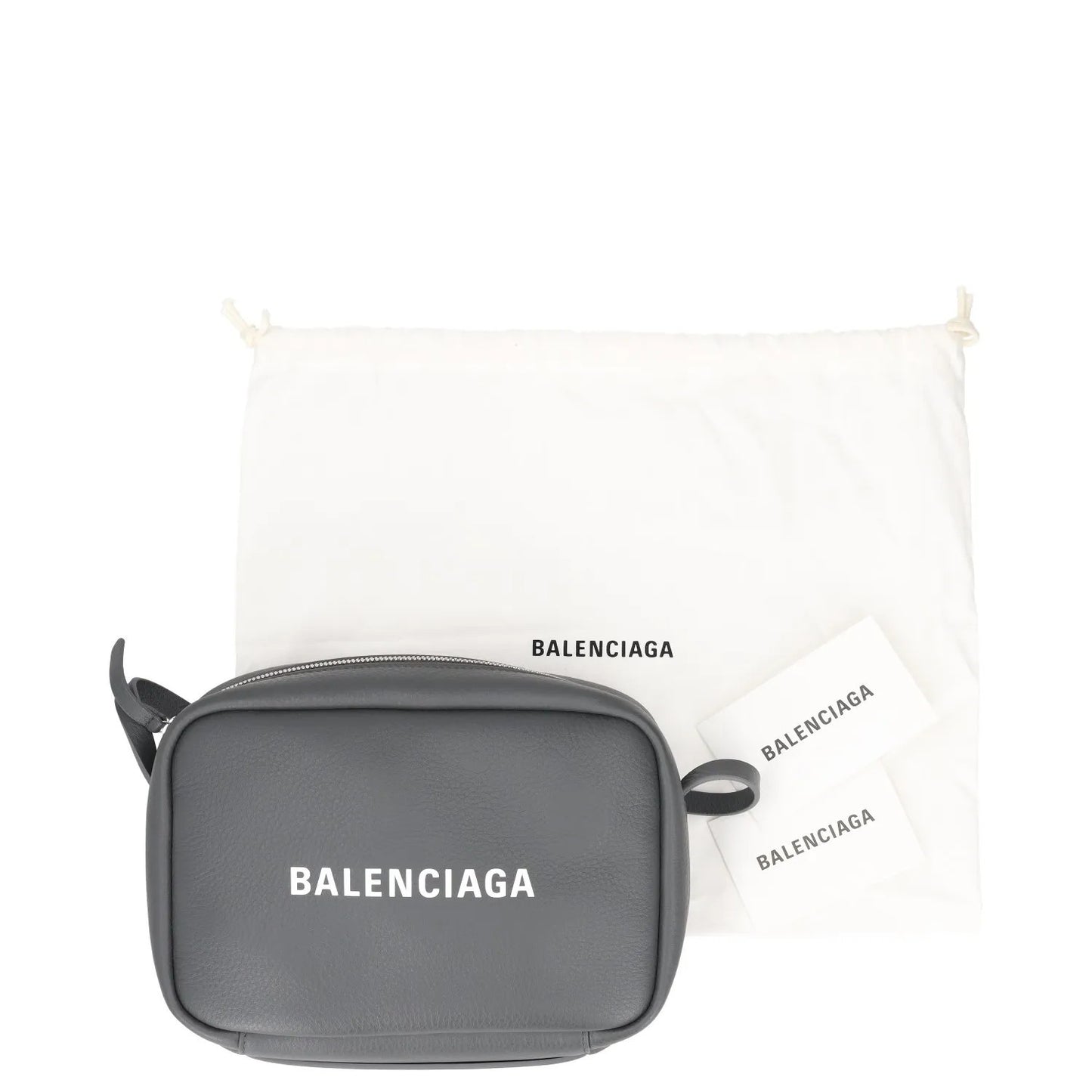 BALENCIAGA Womens Crossbody Bag Grey Leather Handbag Logo Size Small RRP 950 — View 8