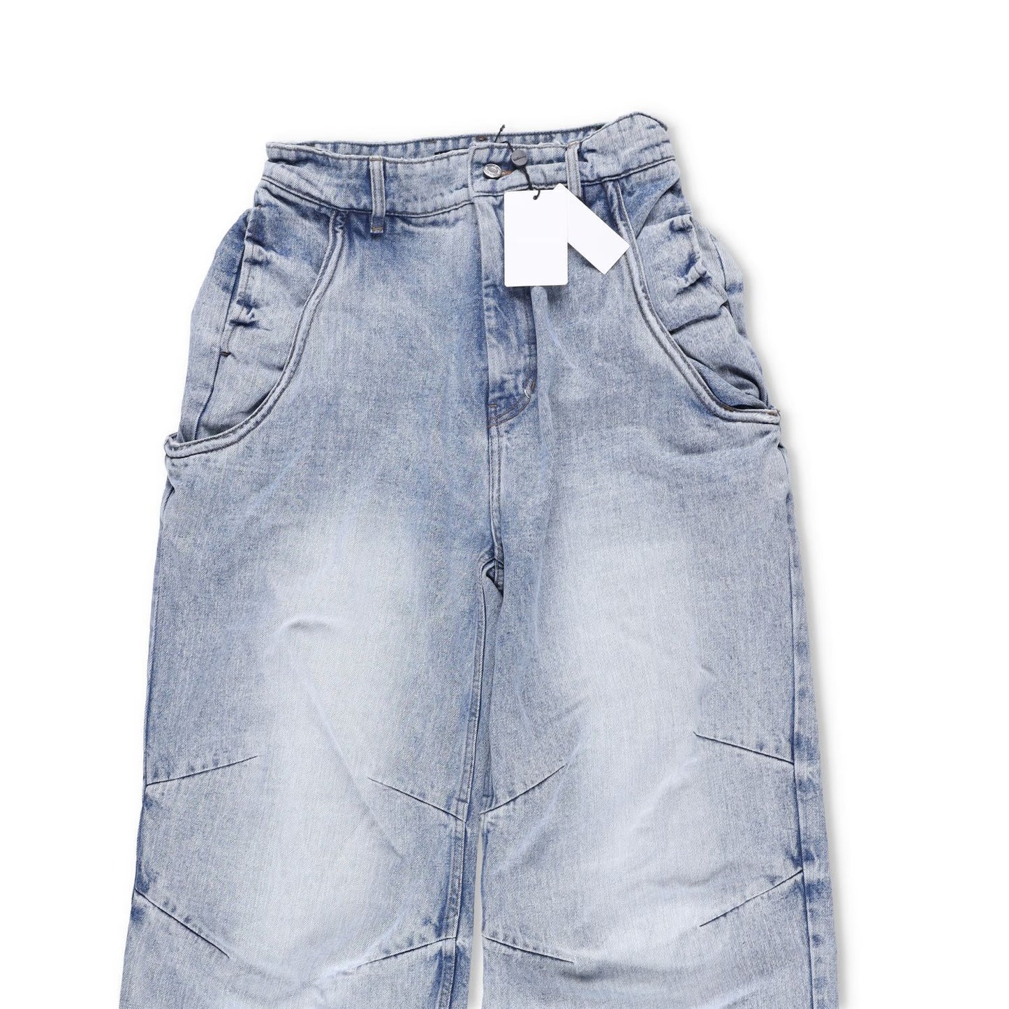 WE11 DONE Womens Sky Wire Detail Denim Pants Relaxed Fit High Rise Blue M RRP795 — View 12