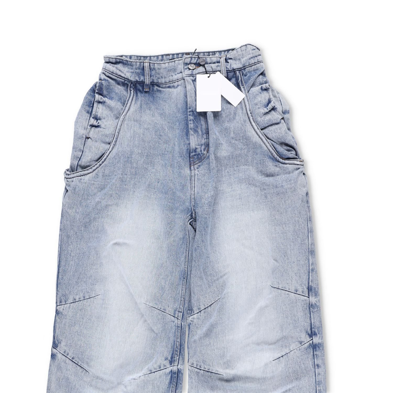 WE11 DONE Womens Sky Wire Detail Denim Pants Relaxed Fit High Rise Blue M RRP795 — View 12