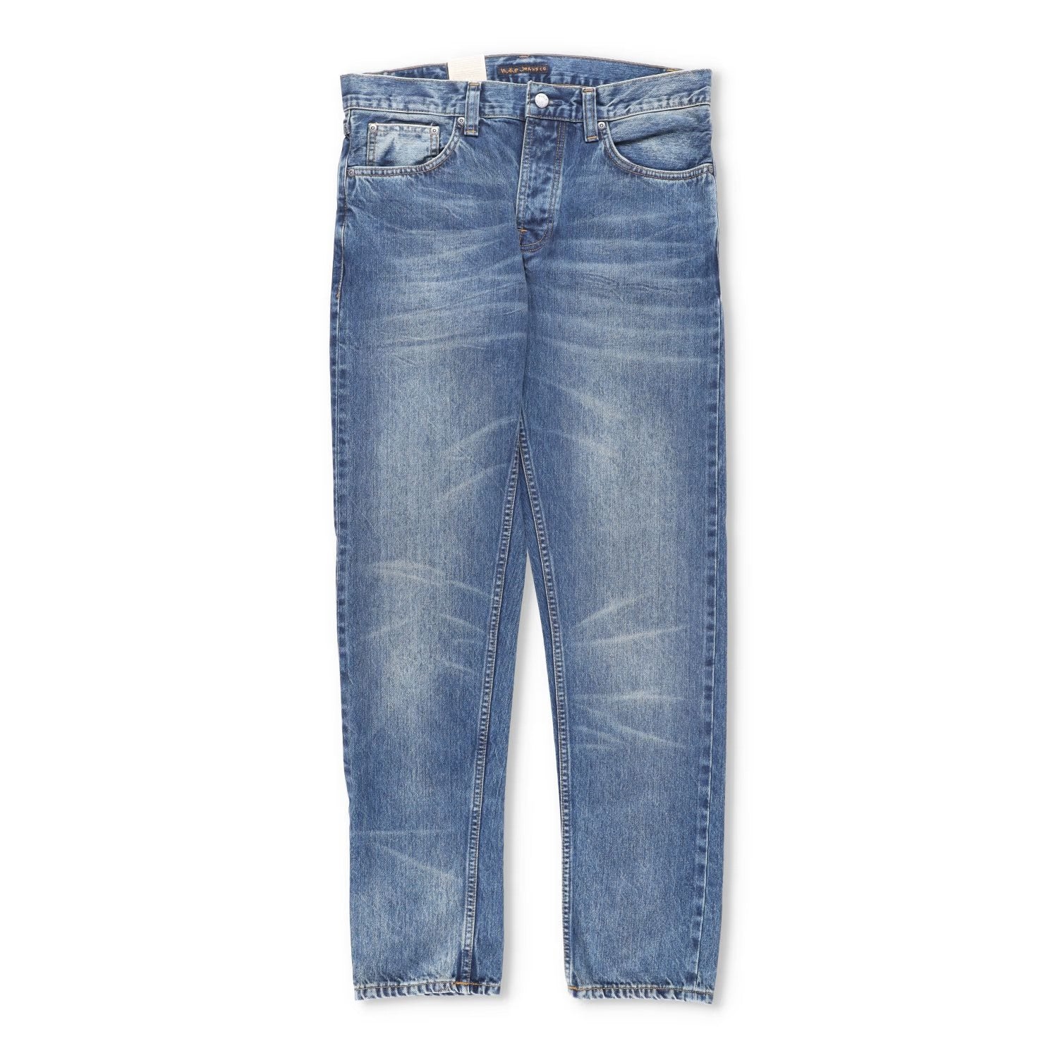 NUDIE JEANS Mens Jeans Steady Eddie Ii Stormy Selvedge Straight Blue 34 RRP 200