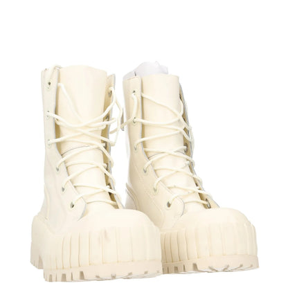 MM6 MARGIELA Womens Combat Boots White Leather Chunky Sole EU 37.5 RRP 375 — View 5