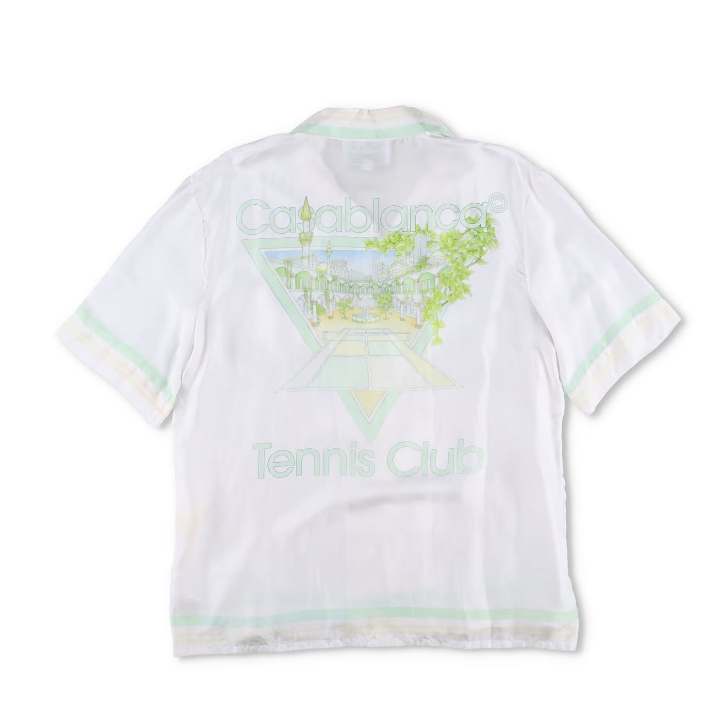 CASABLANCA Men Cuban Collar Short Sleeve Shirt Icon Pastelletenn White XL RRP785 — View 10