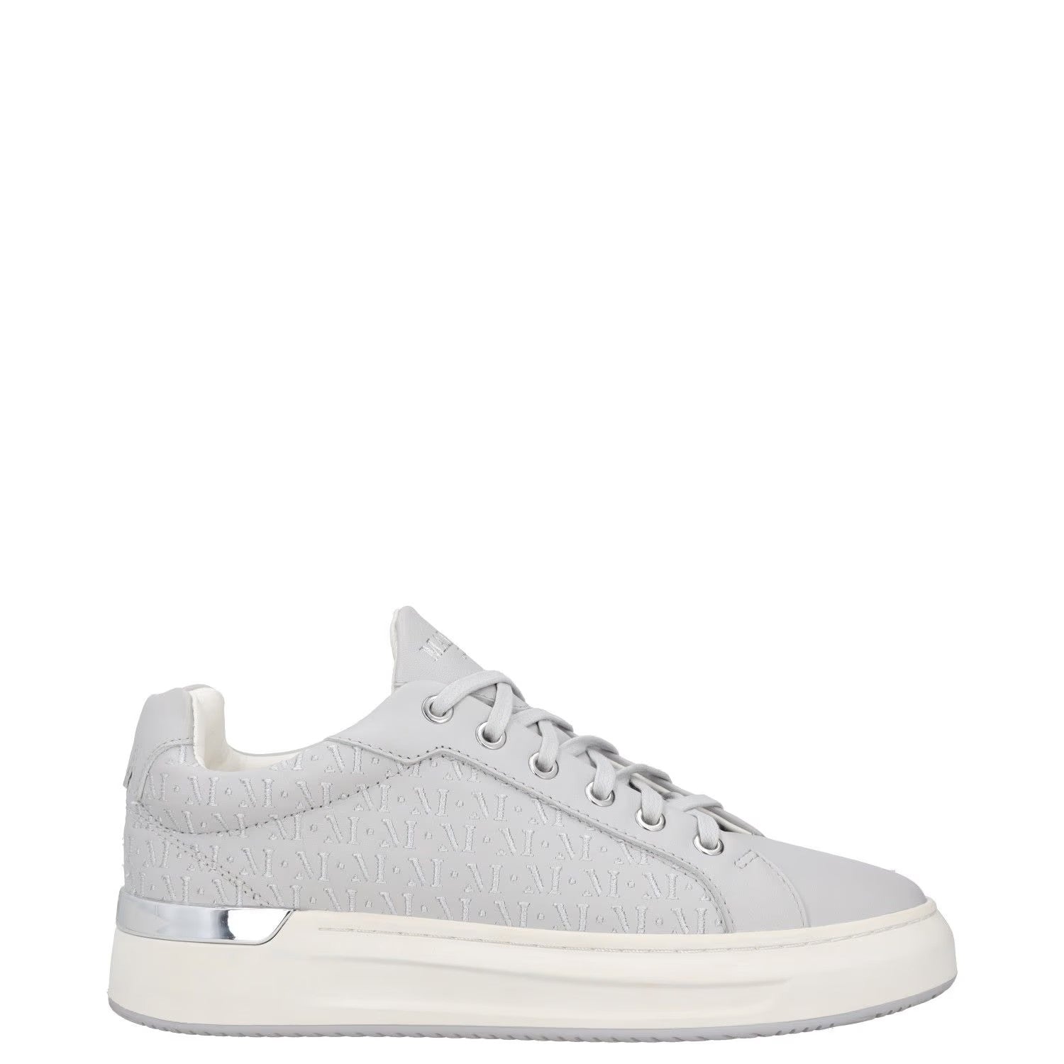 MALLET Mens Trainers Grey Leather Low Top Lace Up White Sole UK 6 RRP 185