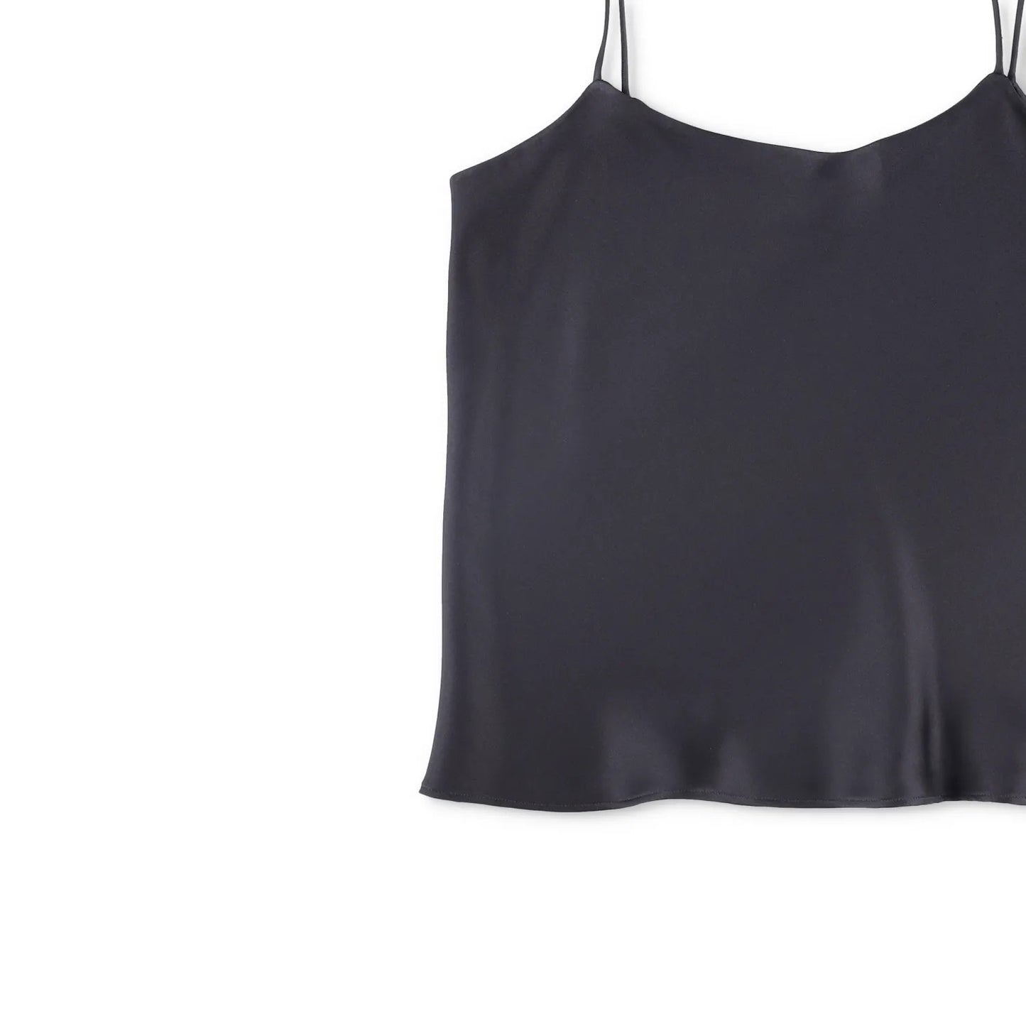 THE ROW Womens Biggins Top Silk Camisole Tank Black Spaghetti Strap S RRP 1430 — View 4