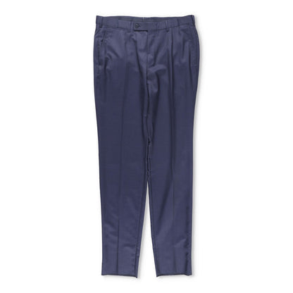 ERMENEGILDO ZEGNA Mens Trousers Wool Blend Blue Flat Front Size 52 R RRP 350