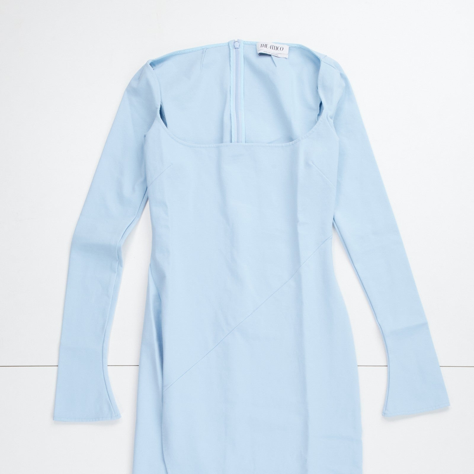 THE ATTICO Light Blue Maxi Dress Slit Blue Lawrence Size 40 RRP850 — View 6