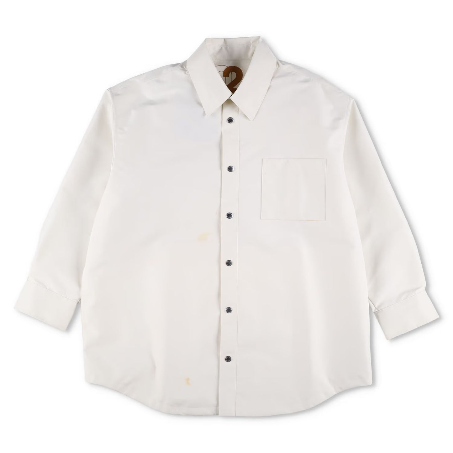 KHRISJOY Womens Oversized Boyfriend Shirt Back Logo Relaxed White Size 2 RRP 605