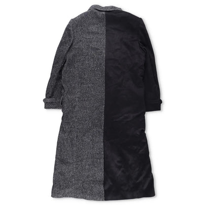 FENG CHEN WANG Mens Multi Flannel Stripe Overcoat Black Multicoloured L RRP 1275 — View 12