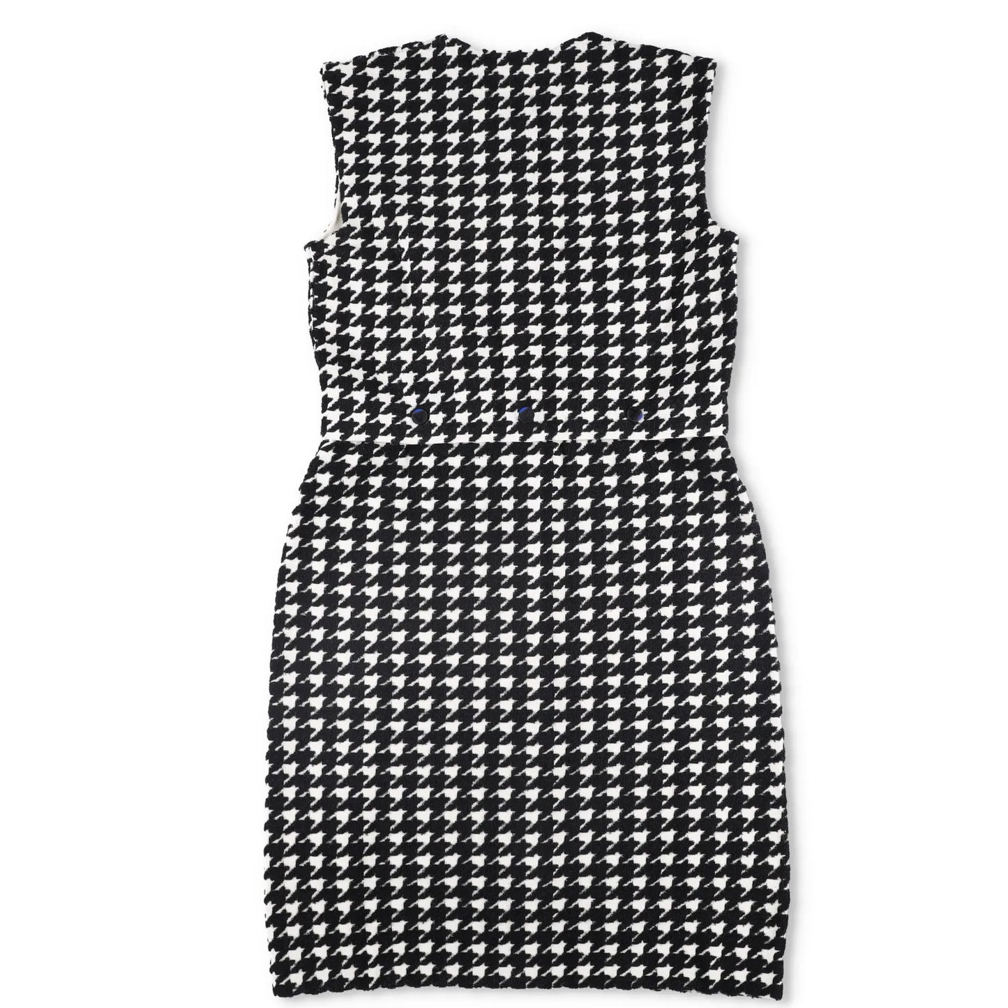 BURBERRY Womens Mini Dress Crew Neck Sleeveless Houndstooth Black L RRP 1690 — View 6