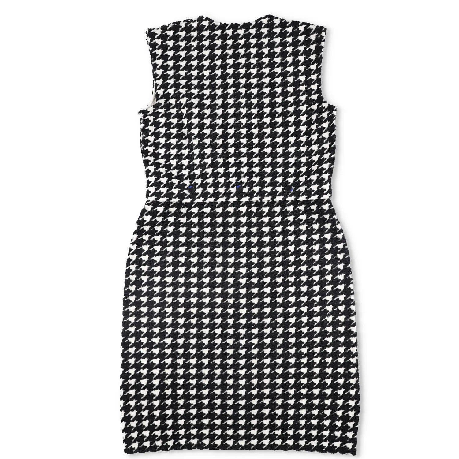 BURBERRY Womens Mini Dress Crew Neck Sleeveless Houndstooth Black L RRP 1690 — View 6
