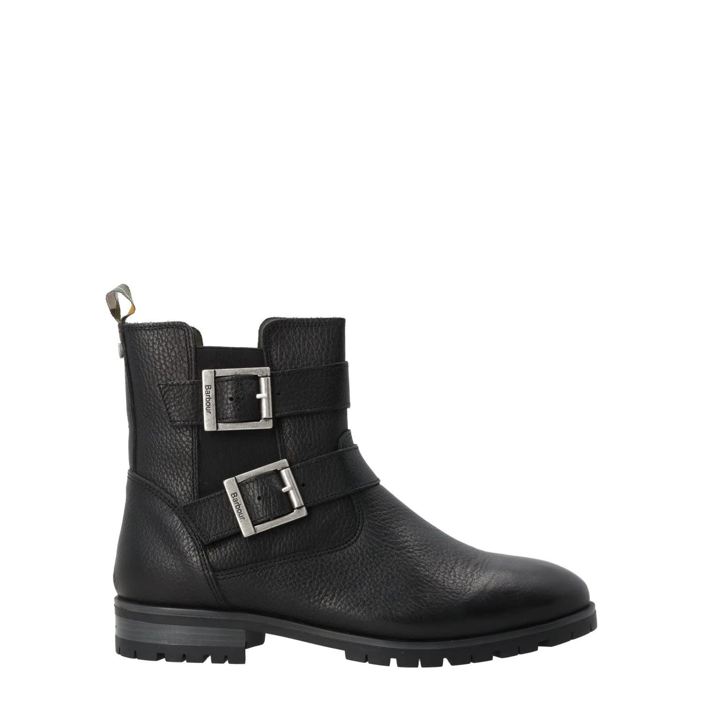 BARBOUR Womens Marina Ankle Boots Leather Black Two Silver Buckles UK 5 RRP 140