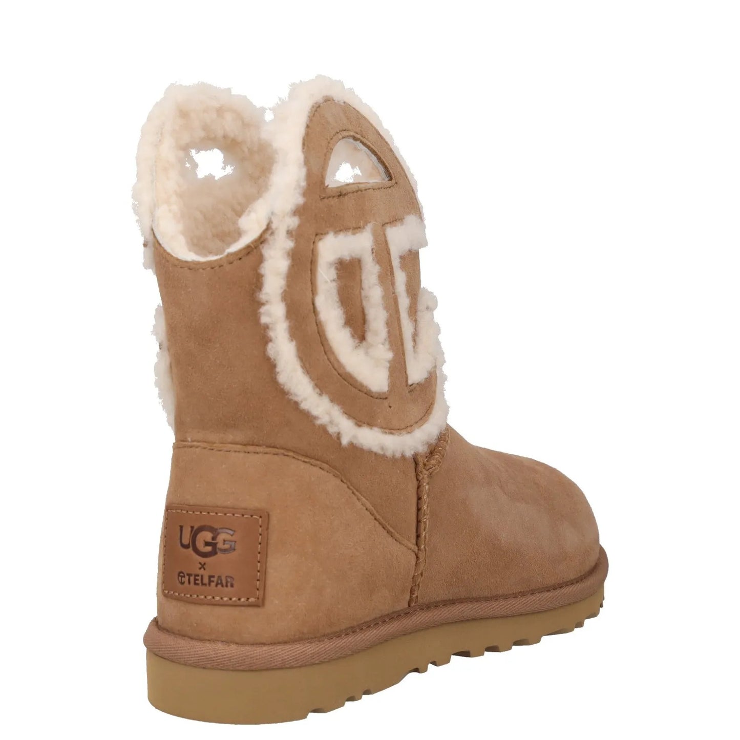 UGG X TELFAR Womens Ankle Boots Brown Leather Shearling Pull On UK 4 RRP 250 — View 6