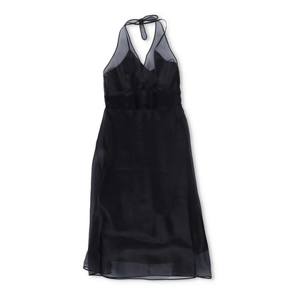 PRADA Womens Midi Dress Halter Neck Tie Sleeveless Re Edition Black 44 RRP 3060 — View 2