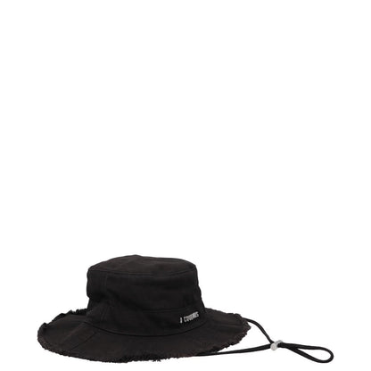 JACQUEMUS Unisex Jacqu Le Bob Artichaut Hat Black Logo Strap Size L RRP 125