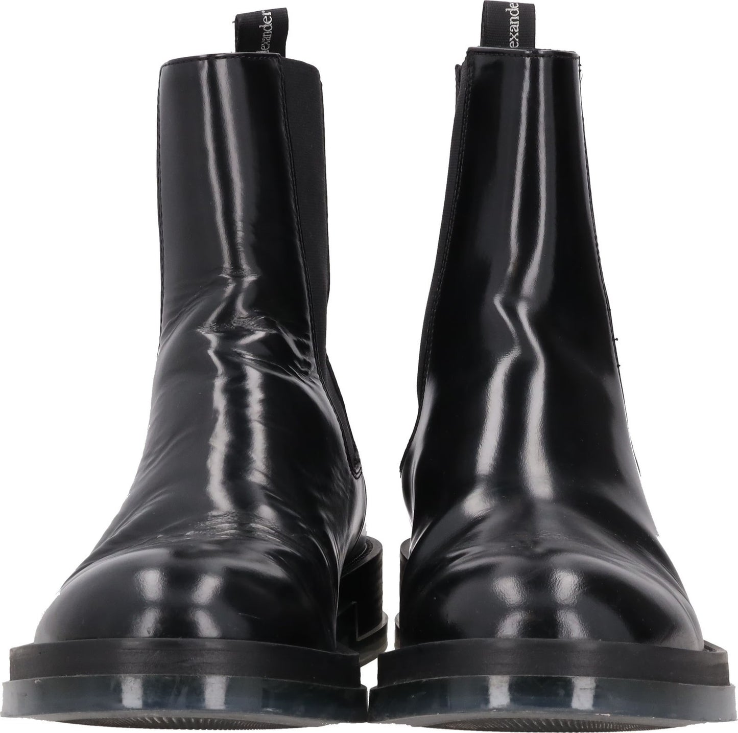 ALEXANDER MCQUEEN Mens Chelsea Boot Transparent Sole Black Leather UK 7 RRP 900 — View 8