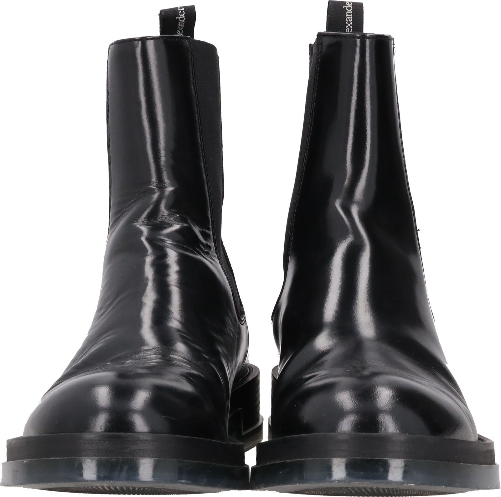 ALEXANDER MCQUEEN Mens Chelsea Boot Transparent Sole Black Leather UK 7 RRP 900 — View 8