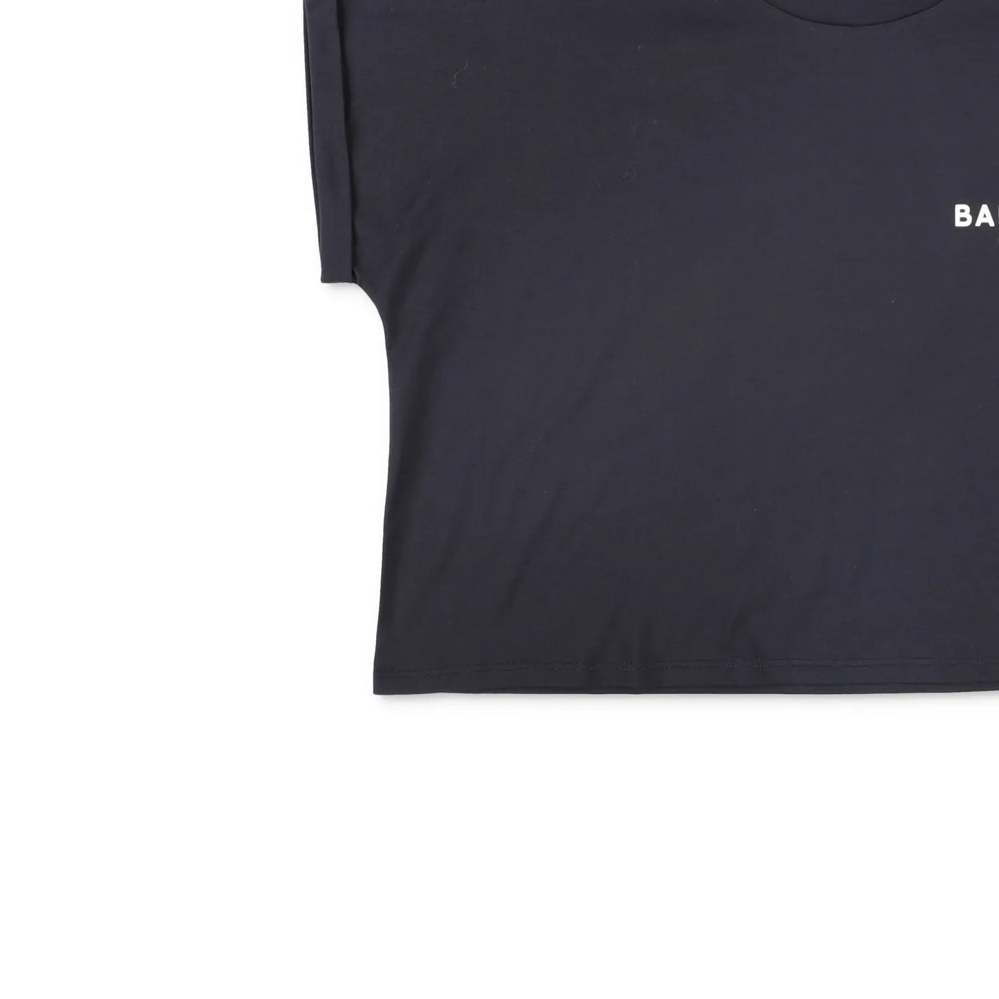 BALMAIN Womens T-Shirt Small Logo Cropped Short Sleeve Crew Neck Black XL RRP295 — View 3